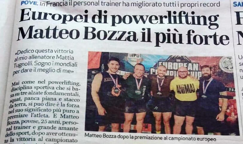 MATTEO BOZZA CAMPIONE EUROPEO